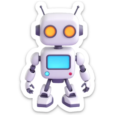 Cute Robot assistant sticker