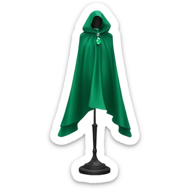 faceless mannequin flapping emerald gemstone cape sticker
