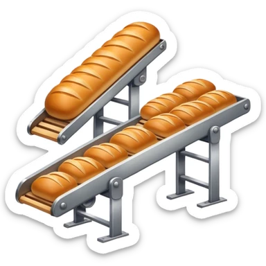 Conveyor transporting bread sticker