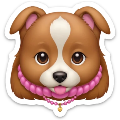 Cute dog with pink necklace  sticker