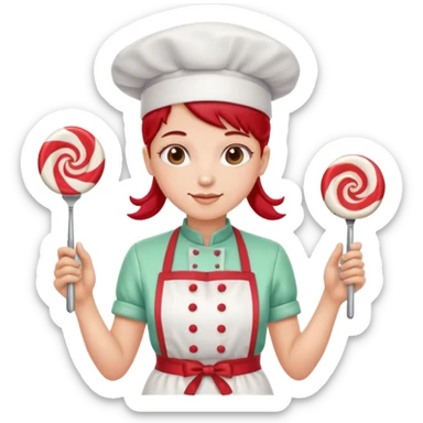 Mixer + peppermint apron, Candy Chef. sticker
