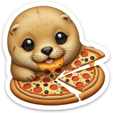 seal & pizza sticker