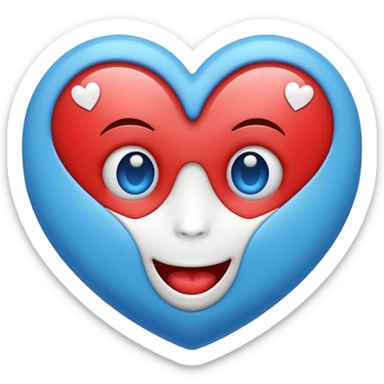 i want the normel emoji with haert eyes but the haerts in blue and white sticker