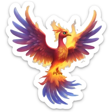 pretty pheonix with beautiful flame underneath ethereal looking sticker
