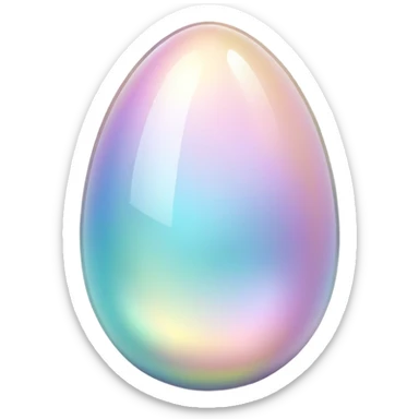 Sparkly glossy Pastel iridescent glass crystal egg sticker