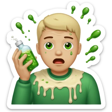 Guy throwing up everywhere  sticker