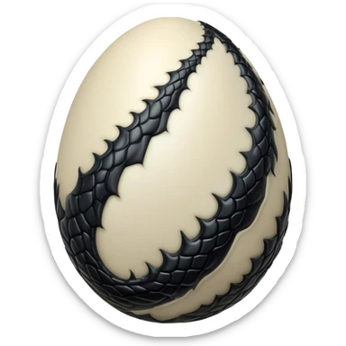draco xenomorph alien egg with pale black intricate scale patterns sticker