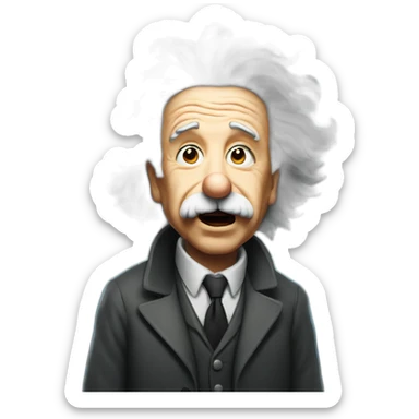 einstein with a a star exploding like hai sticker