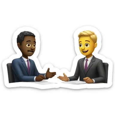2 people doing job interview  sticker
