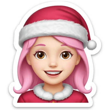 christmas pink girl sticker