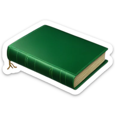 old book green leather cover sticker