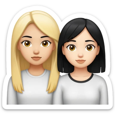 Chica colocha y chica pelo negro liso sticker