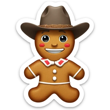 gingerbread man in a cowboy hat  sticker