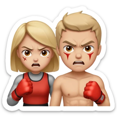 Fight girl and boy  sticker