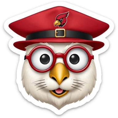 University of Louisville mascot wearing monocles sticker