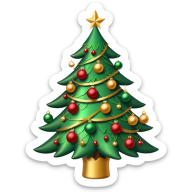 Lit Xmas tree sticker