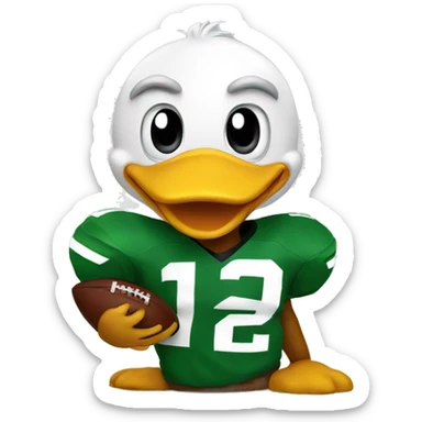 Duck football mascot sticker