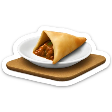 Samosa with chutney sticker