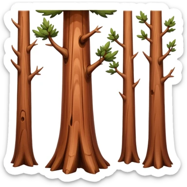 long slim sequoia tree no leaves sticker