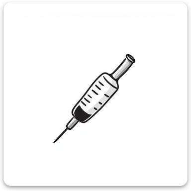 medical syringe, hand drawn doodle style sticker