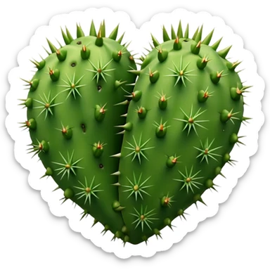 Cactus heart with thorns sticker