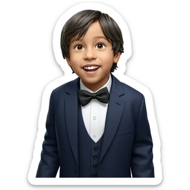 boy in formal suit with bowtie sticker