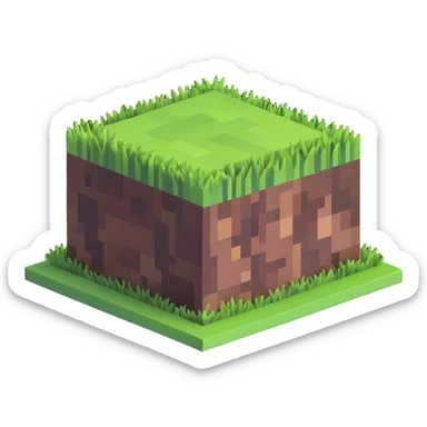Minecraft grass block sticker