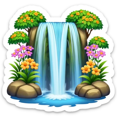 spring with flowers waterfall sticker