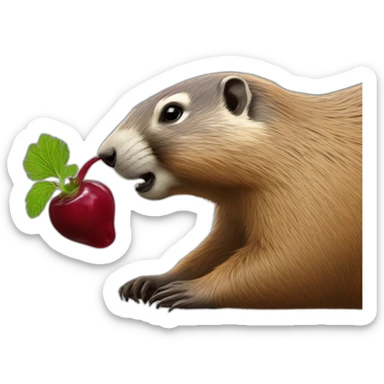 a marmot drinking a beetr sticker