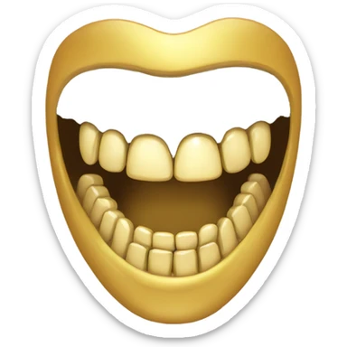 Gold teeth smile sticker
