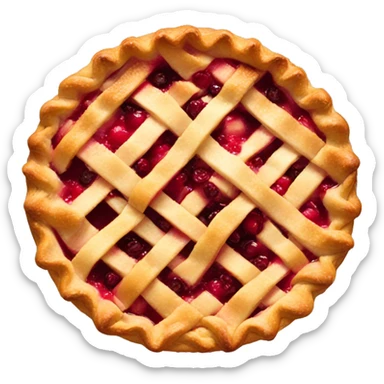 apple pie with cranberry sticker