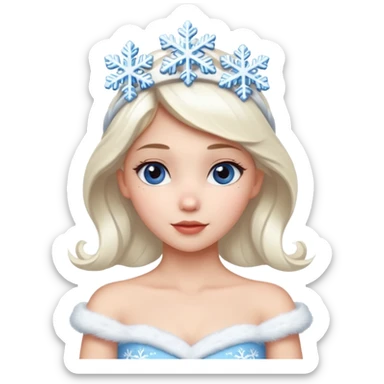 snow princess wearing snow chirsmas clothes looking at the front sticker