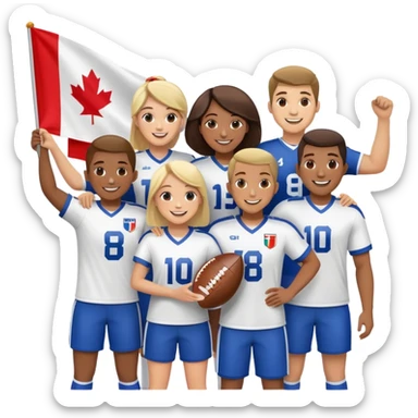 wining flag football sticker