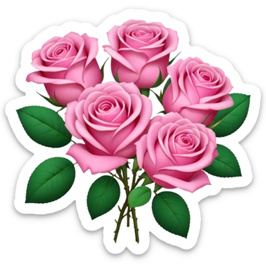 Valentines Day all pink flowers sticker