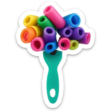 plastic colorful Velcro Curlers sticker