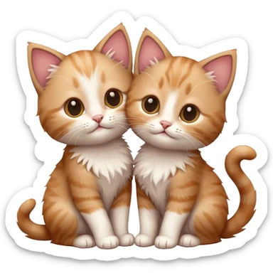 puppy love - Infatuation/falling in love - intense but short-lived passion with 2 kittens sticker