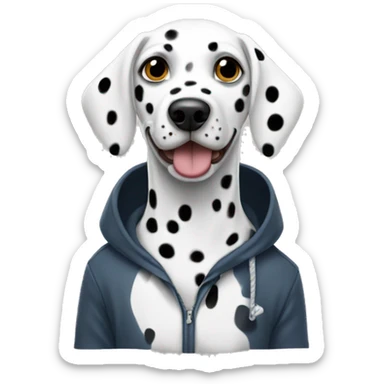 Dalmatian wearing hoodie  sticker