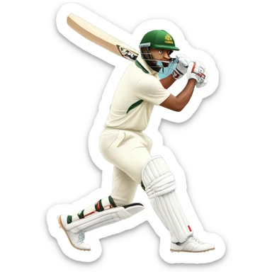 Cricketer playing cricket  sticker