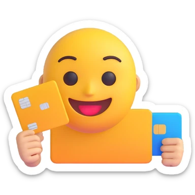 e-commerce emoji, high fidelity, smooth edges, credit card sticker