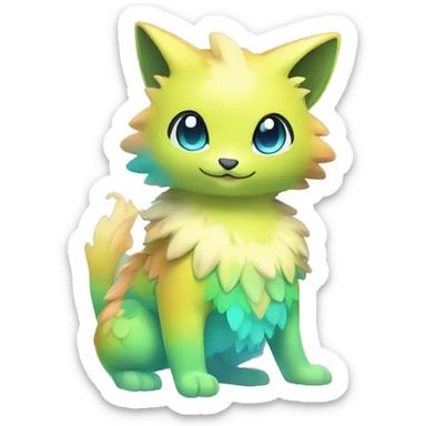 Cute cool shiny colorful animal hybrid Fakemon full body sticker