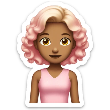 cute girl wearing pink dress sticker