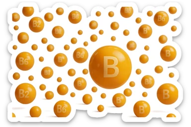 particella di vitamine b fluttuano in aria, iperrealistica 4k sticker