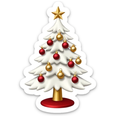 White Christmas tree sticker