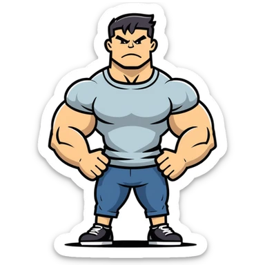 Bully flexing  sticker