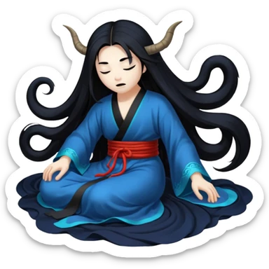 Chinese sleep demon, inspired by folklore, shadowy and mysterious sticker