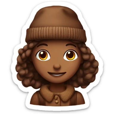 brownie girl with wool hat  sticker