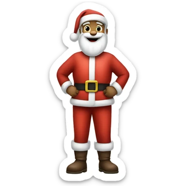 Santa clause full body wearing Santa uniform with lights on his body sticker