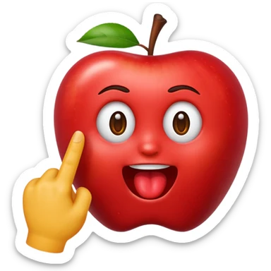 Emoji Apple ou iPhone coquin avec le doigt dans le coin de la bouche sticker