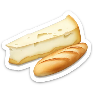 Brie cheese with baguette sticker
