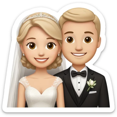Bride and groom wedding couple sticker
